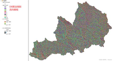 水流向|【ArcGIS】利用DEM进行水文分析：流向/流量等